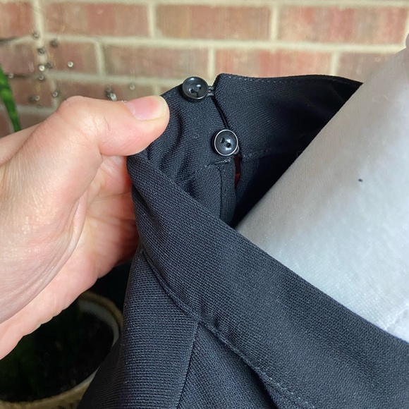 ZARA Black High Neck Short Sleeve Front Pockey Keyhole Dress, Size S - Picture 6 of 16